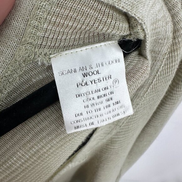 Scanlan Theodore Wool Blend Lightweight Semi Sheer Knit Long Sleeve Top Tan OS - Picture 8 of 10